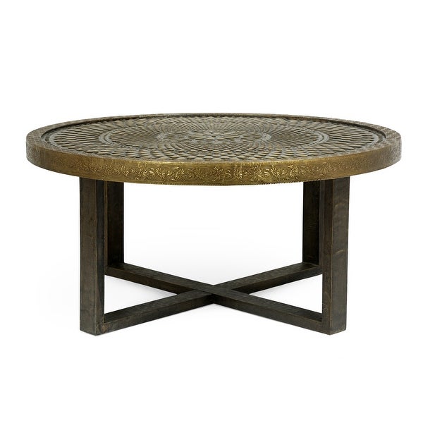 Cohutta Indoor Handcrafted Embossed Coffee Table by Christopher Knight Home