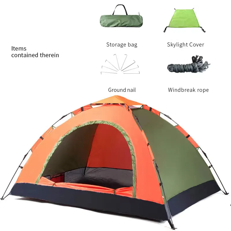 Waterproof 3 4 Person Automatic Family Portable Camping Tents Self opening Camping Tent For Outdoor Hiking