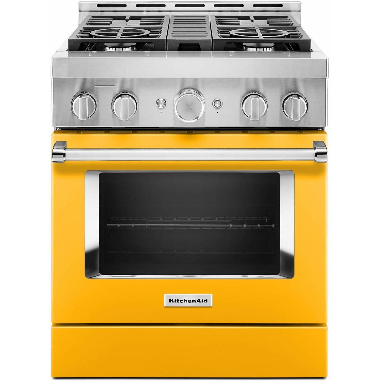 KitchenAid 30-inch Freestanding Gas Range with Even-Heat? True Convection KFGC500JYP