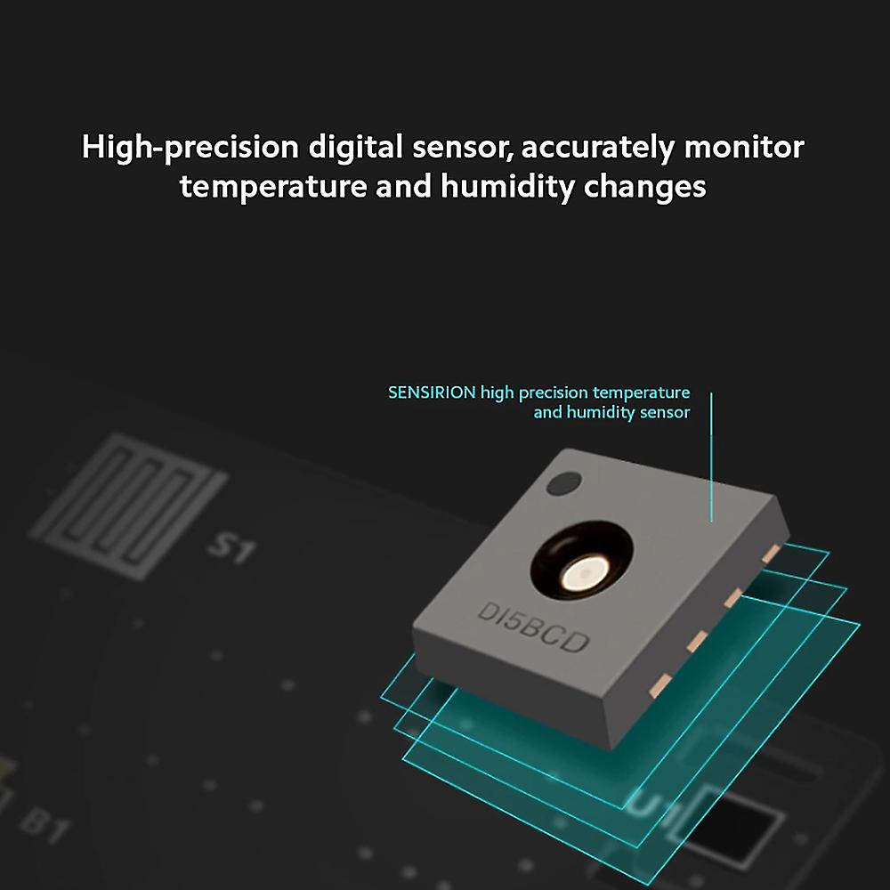 Miaomiaoce Thermometer Hygrometer Accurate Indoor Temperature Humidity Sensor With Clock Lcd Bt Temp Humidity Monitor With Data Storage In App For Hom