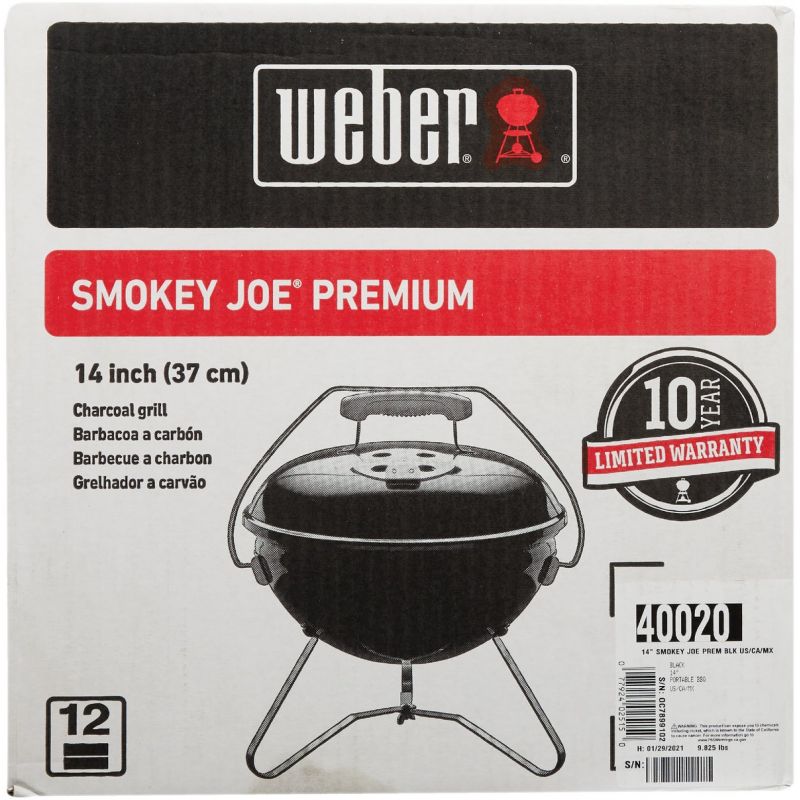 Weber Smokey Joe Tuck-N-Carry Premium Charcoal Grill Black