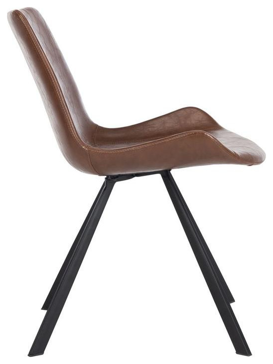 Frankie Mid century Modern Dining Chair set of 2 Medium Brown / Black   Midcentury   Dining Chairs   by AED Luxury Home Decor  Houzz