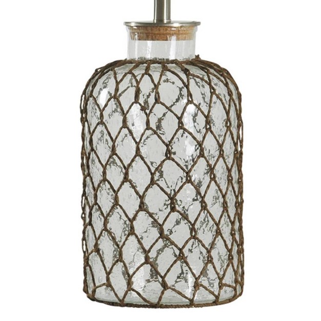 3 way Seeded Netted Rope Glass Table Lamp Stylecraft