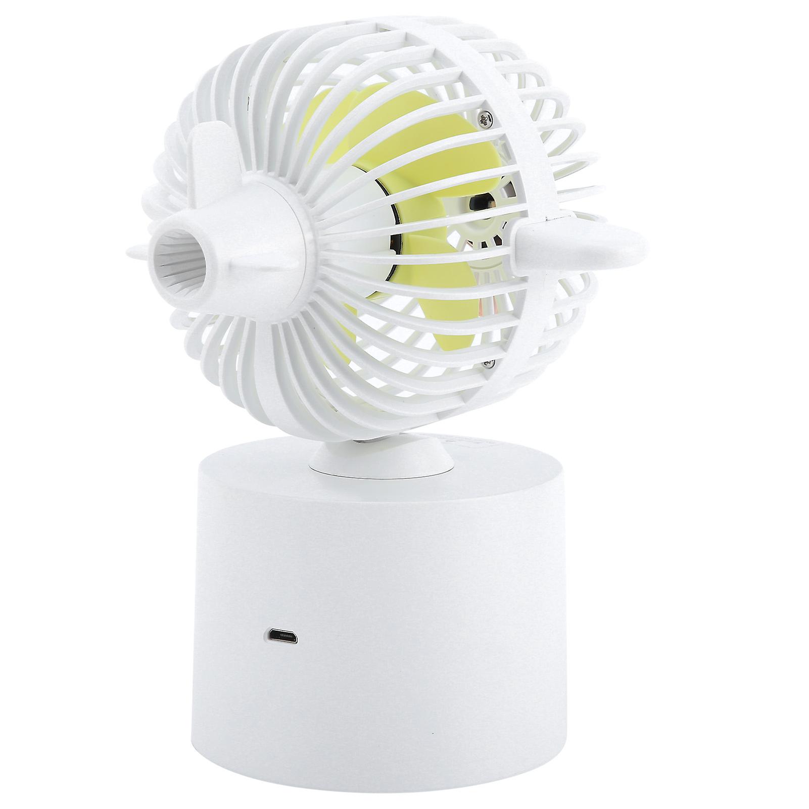 Shaking Head Fans Usb Rechargeable Portable Desktop Fan For Dormitory And Officewhite