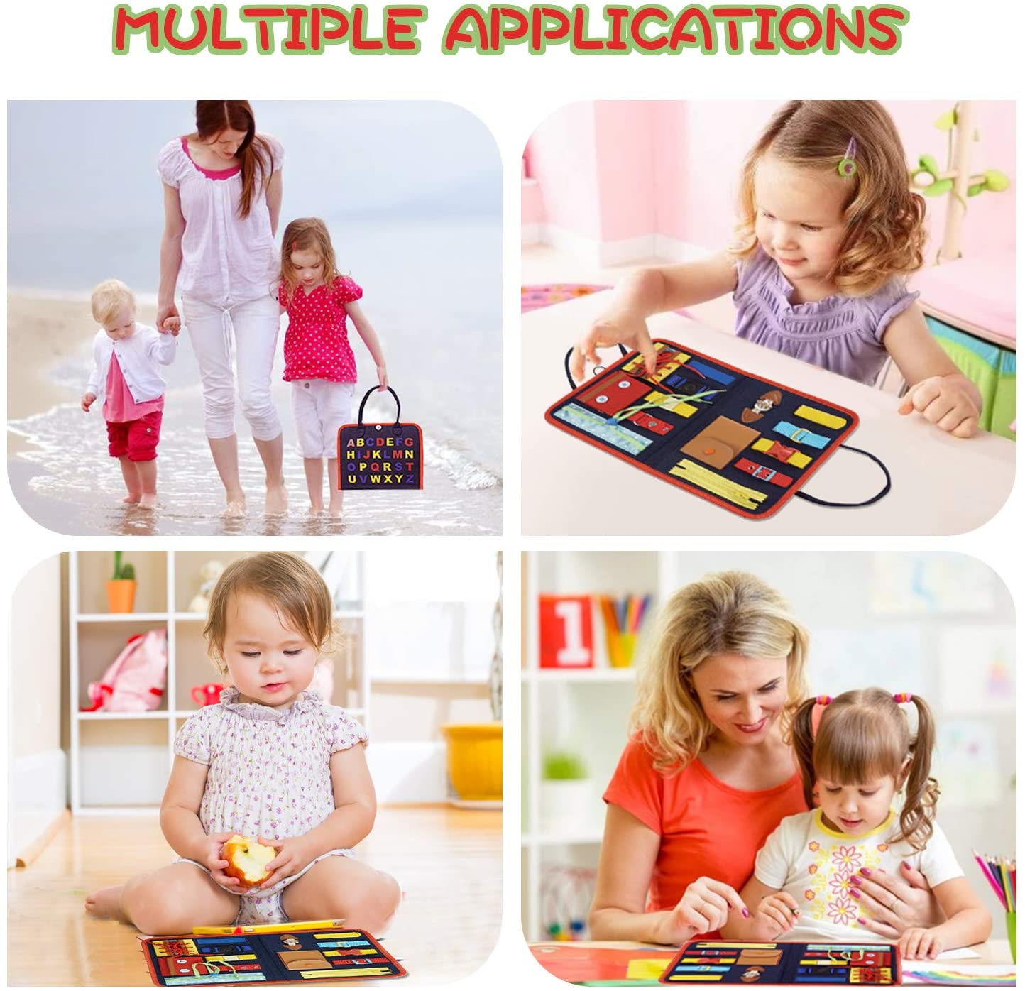 Busy Board for Toddlers Age 1 - 6， Montessori Early Education Activity Toddler Toys