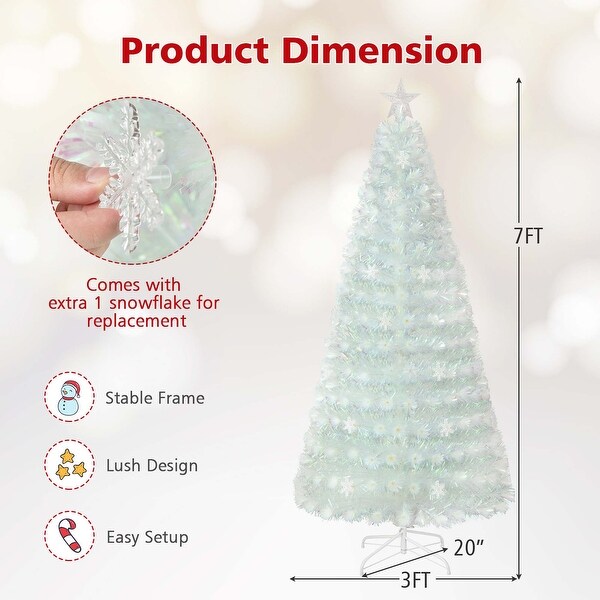 Costway 5FT/6FT/7FT PreLit Fiber Optic Christmas Tree Decor