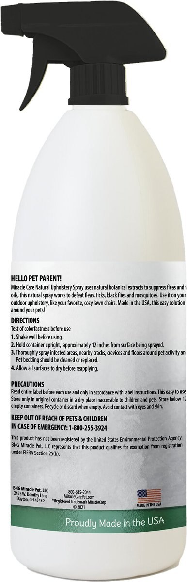 Miracle Care Naturally Formulated Flea and Tick Upholstery Spray