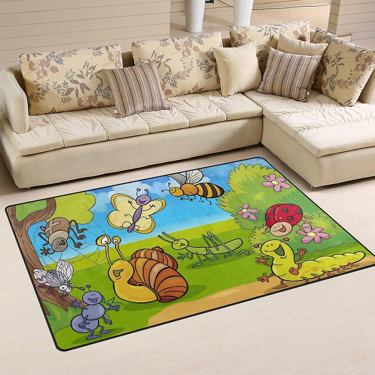 Colourlife Lightweight Carpet Mats Area Soft Rugs Floor Mat Doormat Decoration For Rooms Entrance 31 X 20 Inches Cartoon Wild Animals