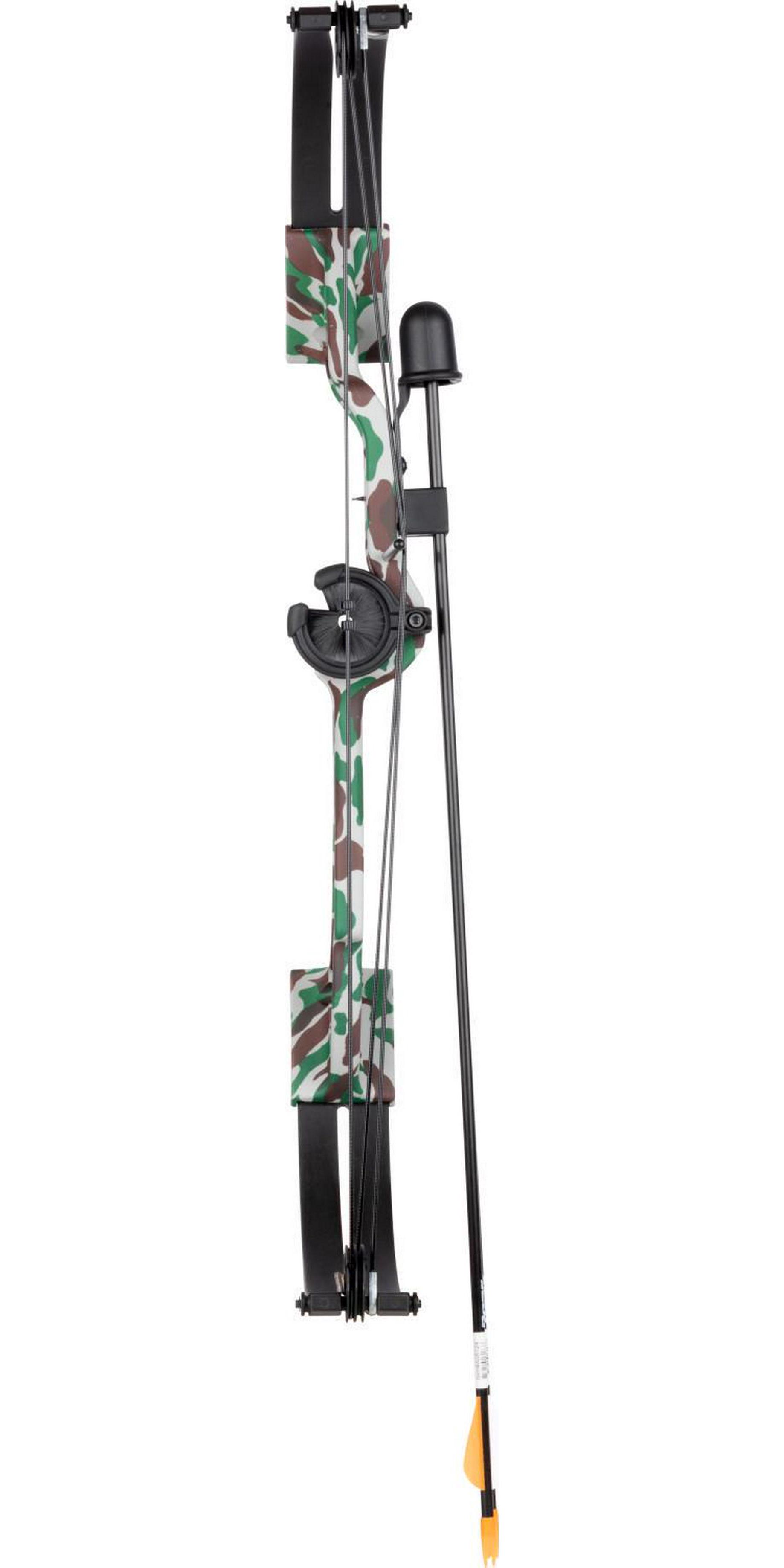 Bear Archery Brave Youth Bow Includes Whisker Biscuit， Arrows， Armguard， and Arrow Quiver Recommended for Ages 8 and Up a  Camo