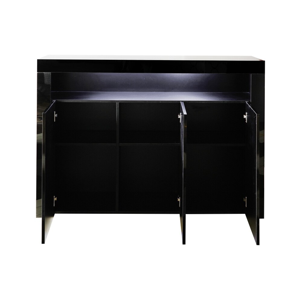 High Gloss LED Sideboard Storage Cabinet TV Stand with Multi Color Lights