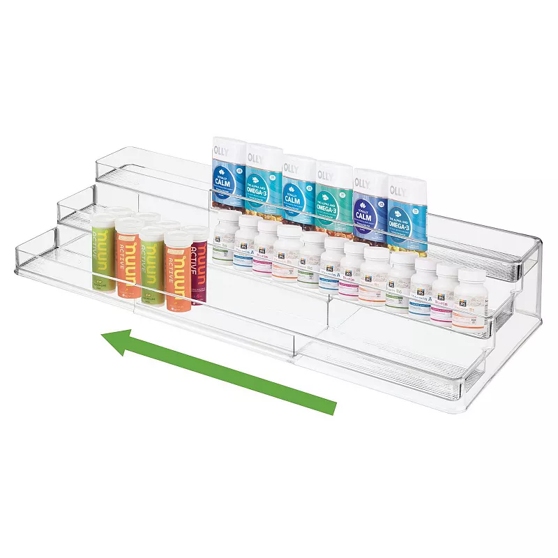 mDesign Large Expandable Vitamin Rack， Bathroom Storage Organizer