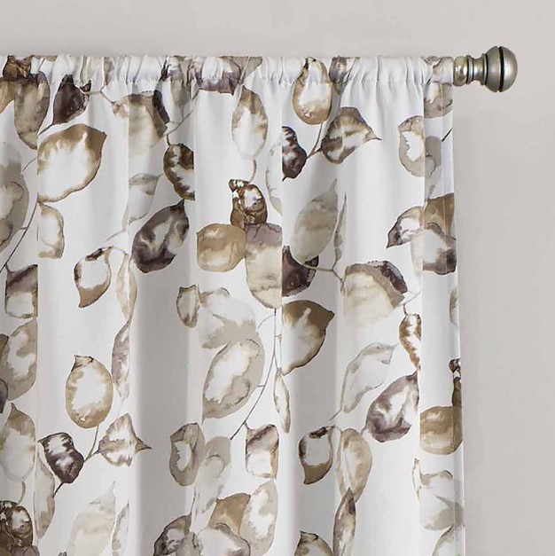 Blackout Floral Paige Thermaweave Curtain Panel Tan Eclipse