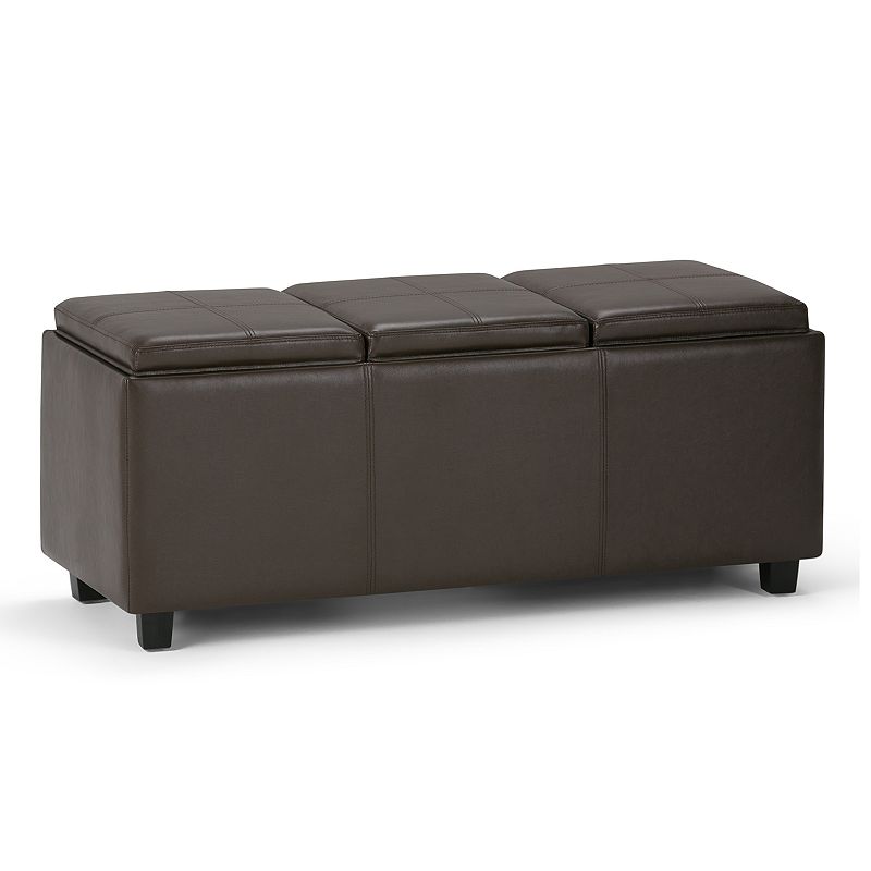 Simpli Home Avalon Rectangular Storage Ottoman