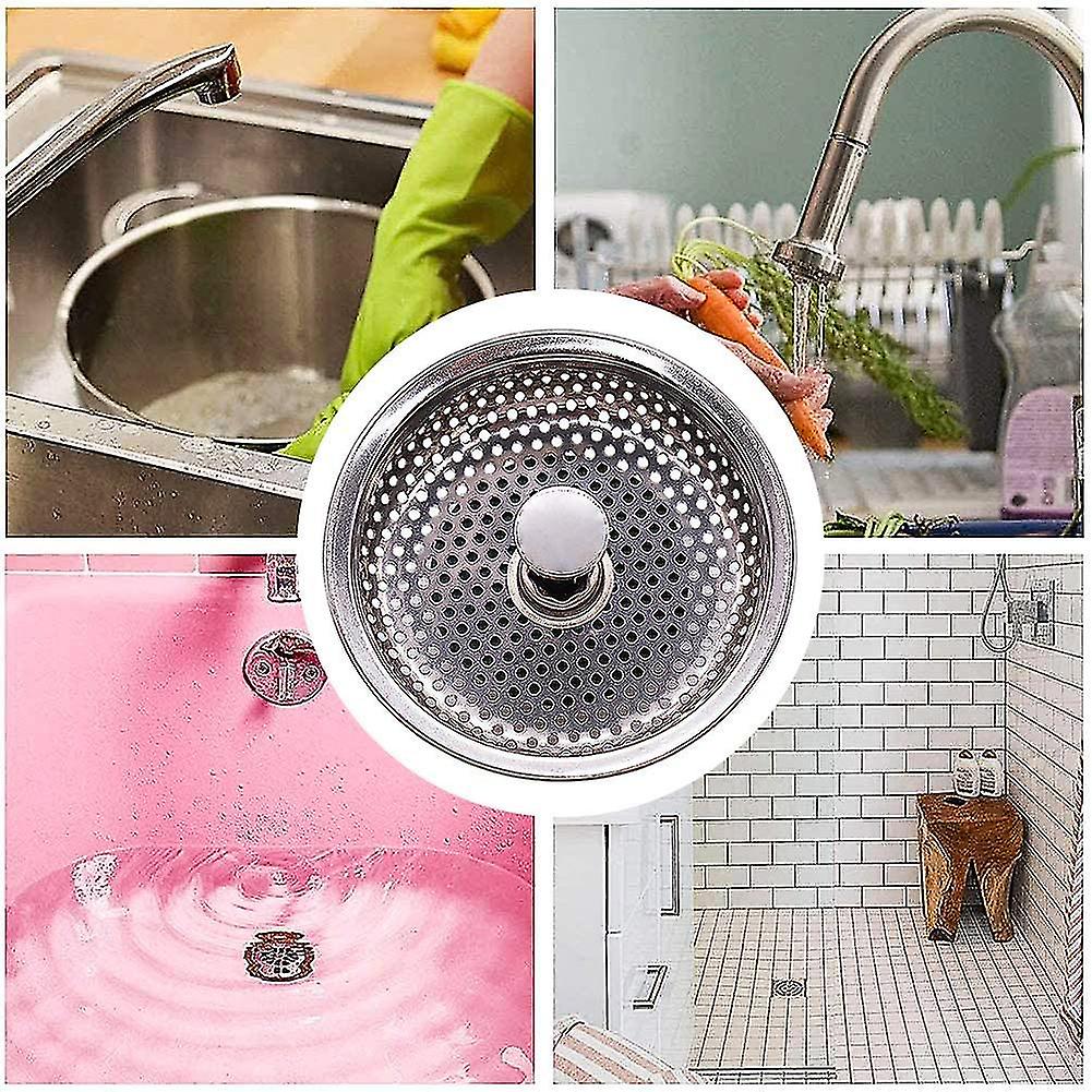 Other Sink Accessory 2 Pieces Sink Strainer， Stainless Steel Drain Stopper， Sink Stopper Hole Strainer For Kitchen Sink Replacement Parts 85mm Diamete