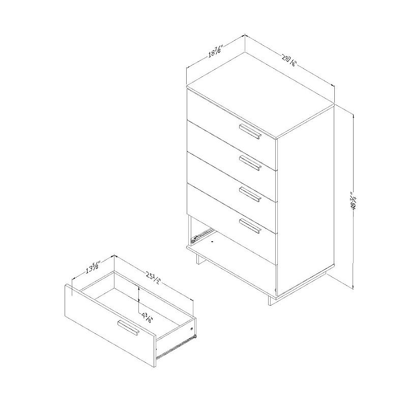 South Shore Cavalleri 5-Drawer Chest Storage Unit