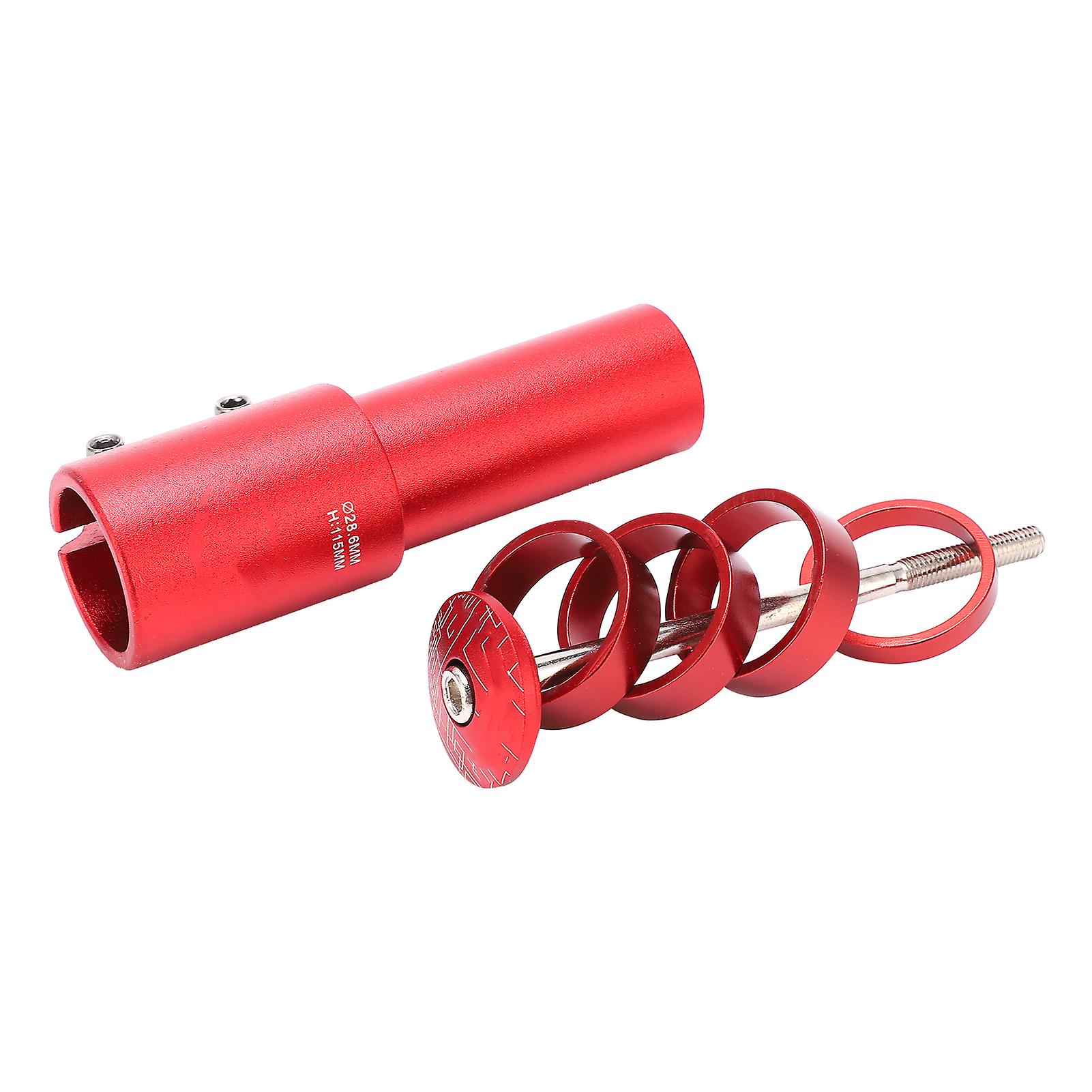 Bike Front Fork Head Tube Extender Aluminum Alloy Bike Stem Head Raiser Handlebar Adapterbright Red