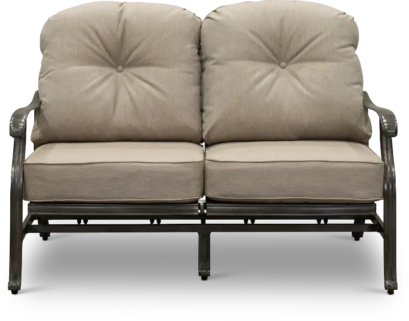 Macan Gray High Back Patio Motion Love Seat