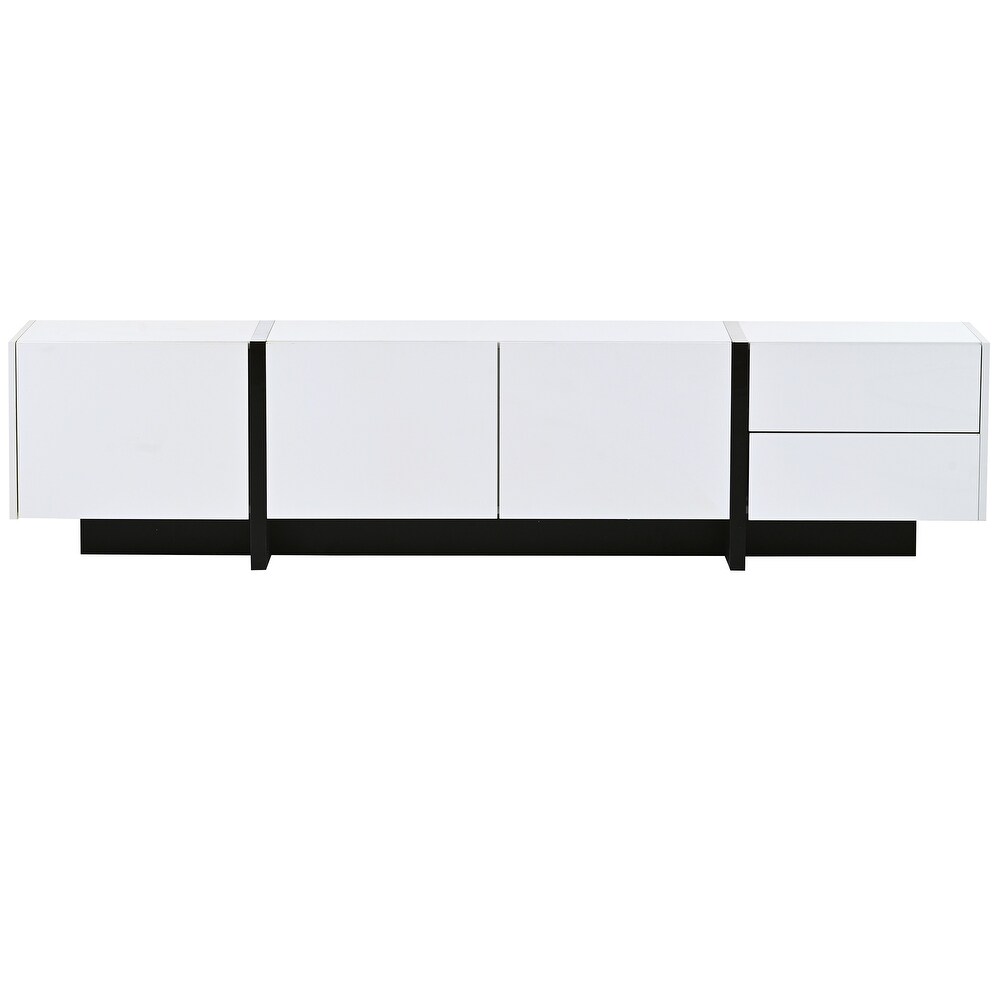 Modern TV Cabinet with High Gloss UV Surface  Unique Style TV Stand for TVs Up to 80\