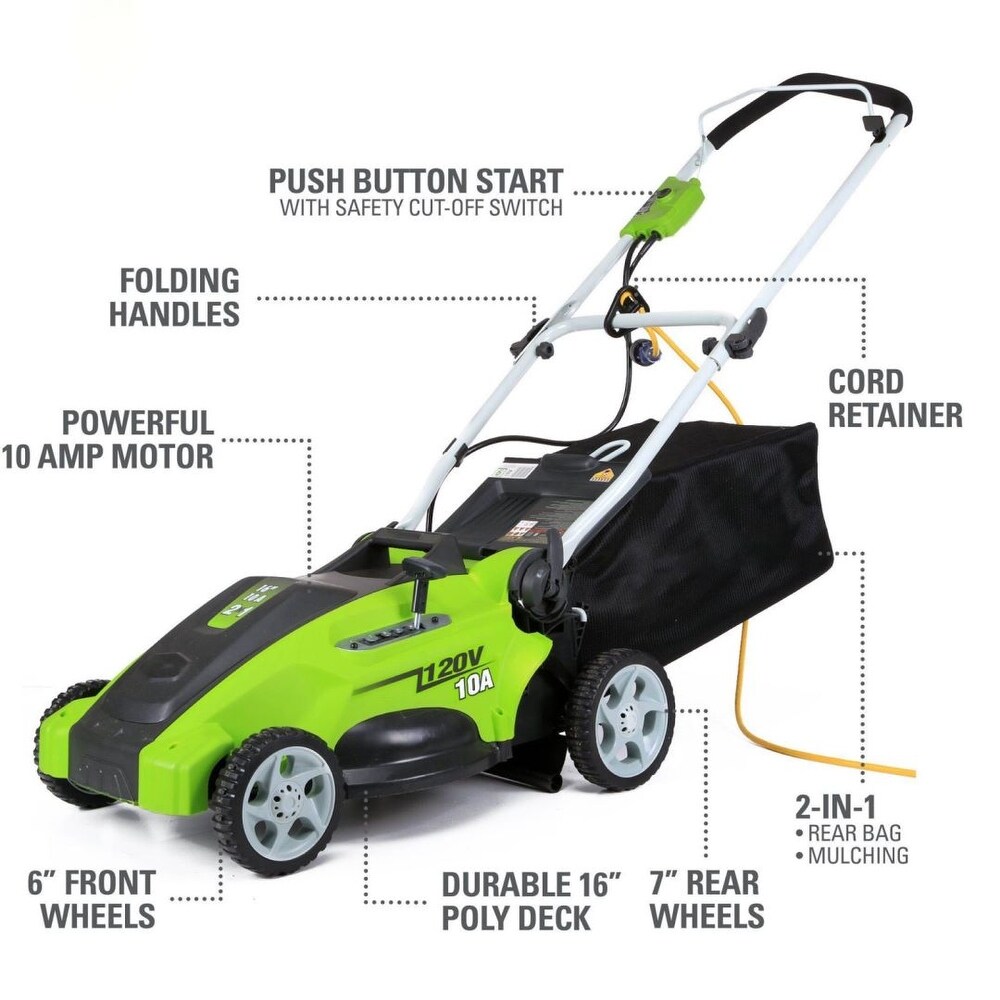 10 Amp 16 Inch Corded Electric Lawn Mower