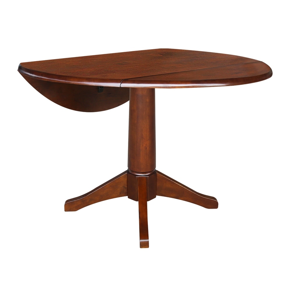 42 in. Round Top Dual Drop Leaf Pedestal Dining Table