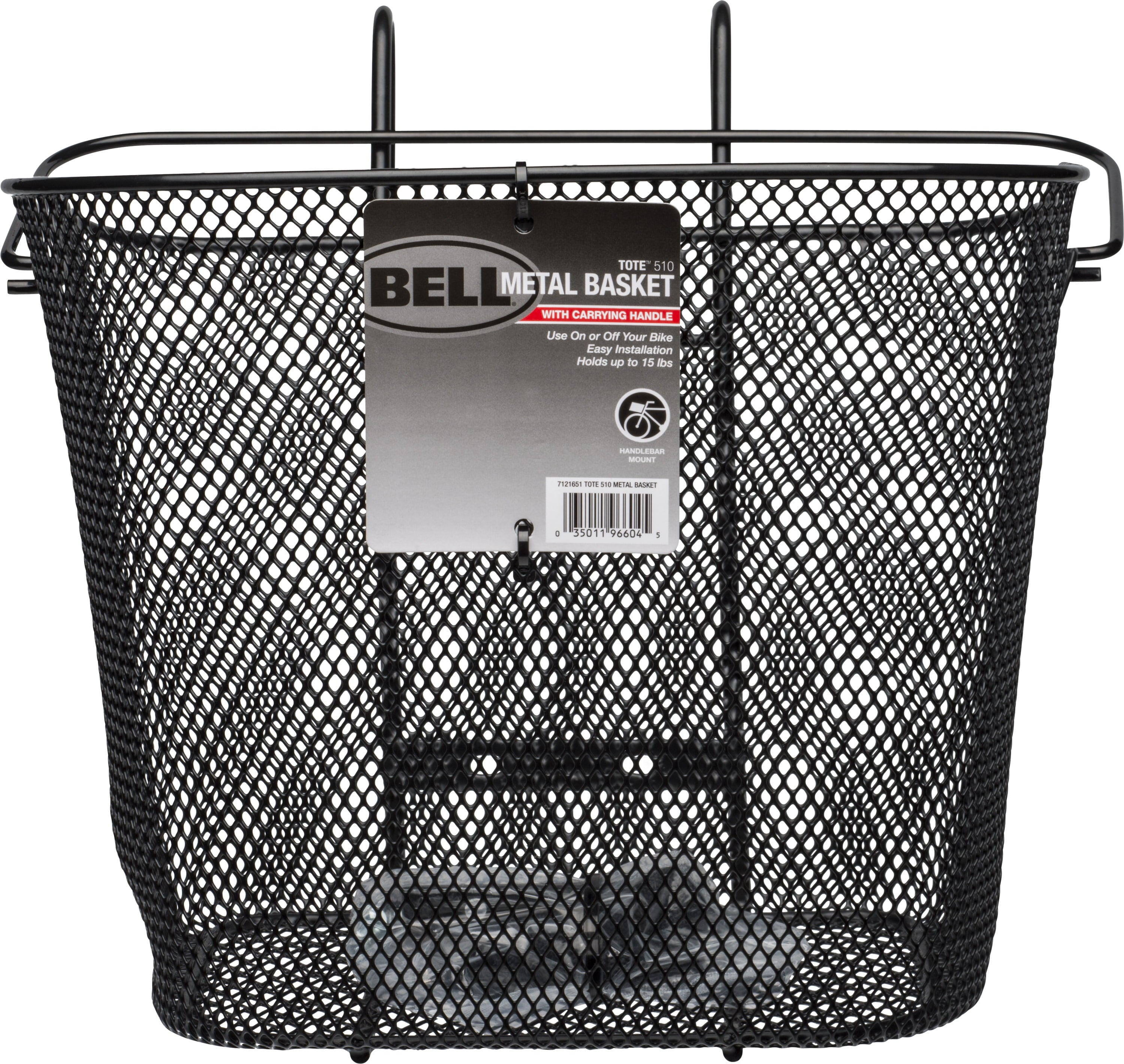 Bell Tote 510 Metal Handlebar Bike Basket， Black