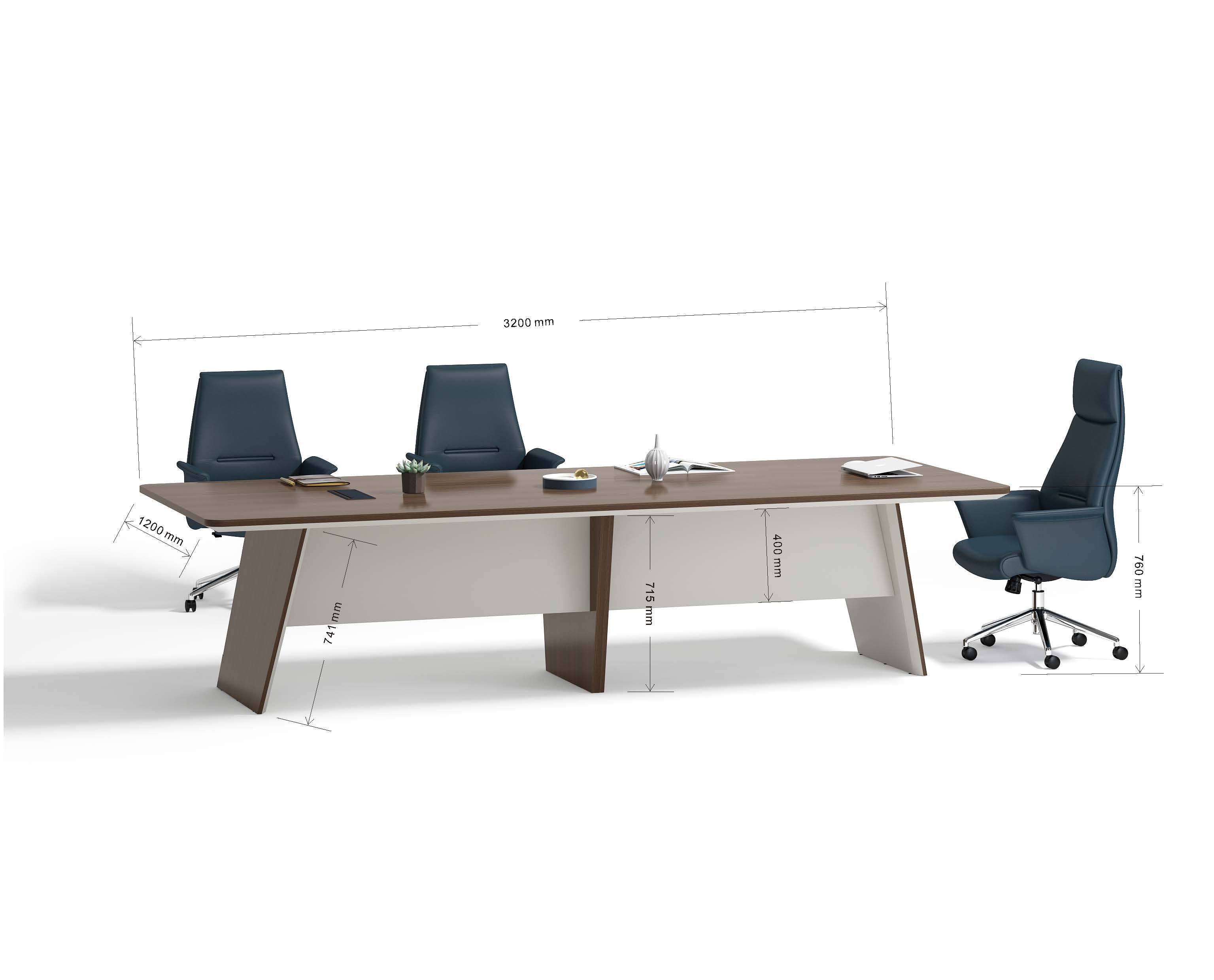 ANDERS Boardroom Table 320cm - Australian Gold Oak & Beige