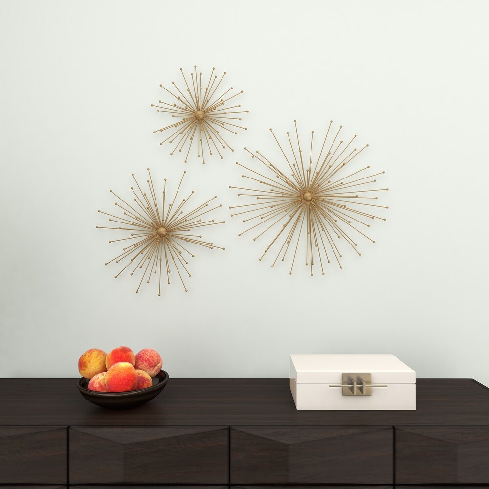 Gold Metal 3D Starburst Wall Decor (Set of 3)   Small