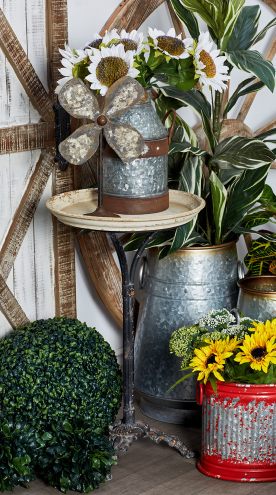 White Metal and Pine Farmhouse Accent Table  27 quotx 16 quotx 16 quot45869   French Country   Side Tables And End Tables   by Brimfield  ampMay  Houzz