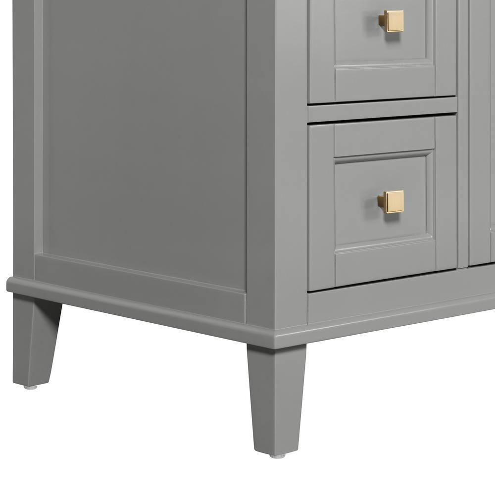 Home Decorators Collection Grayson 49 in. W x 22 in. D x 35 in. H Vanity in Storm Grey with White Marble Vanity Top 20305-VS49C-ST