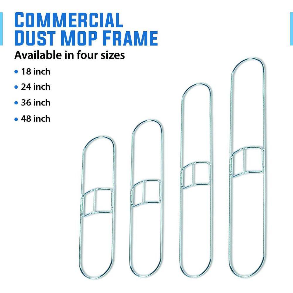 KLEEN HANDLER 18 in. Commercial Dust Mop Frame Rust-Resistant (12-Pack) KHES-MDMF-18