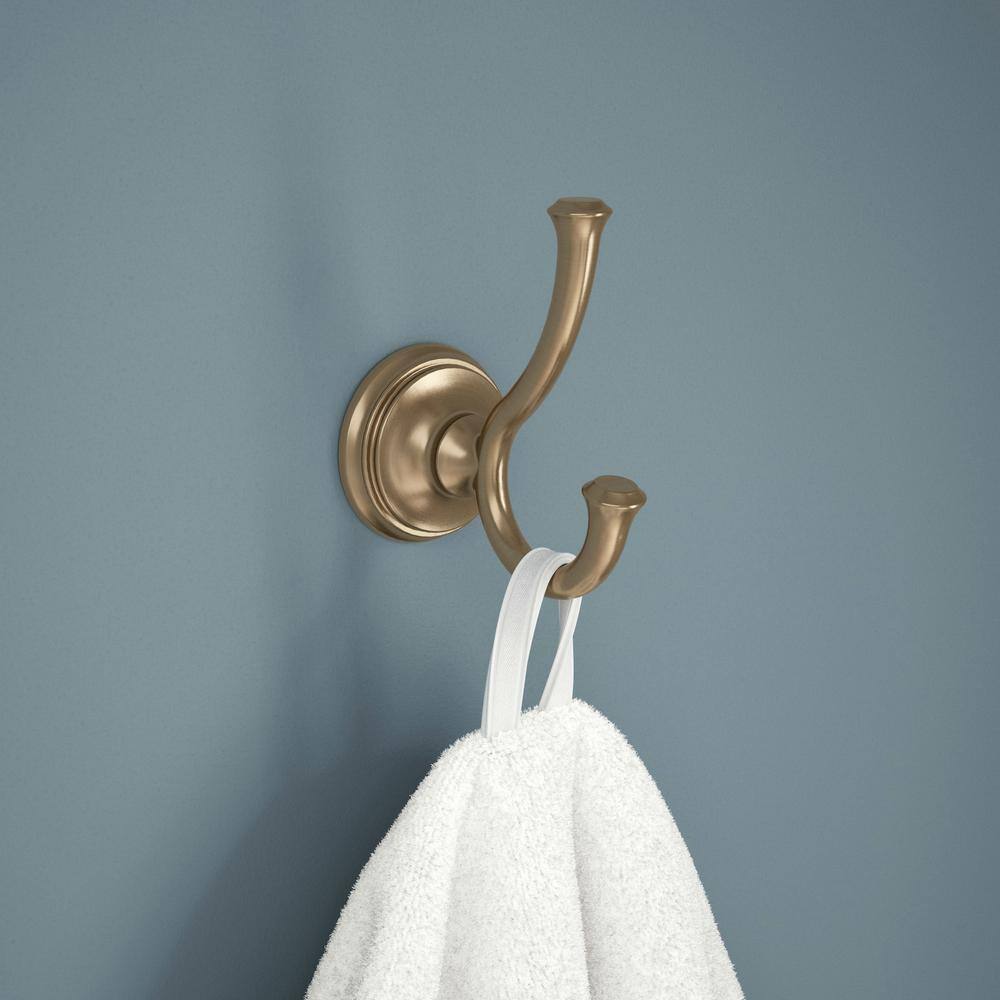 Delta Cassidy Double Towel Hook in Champagne Bronze 79735-CZ