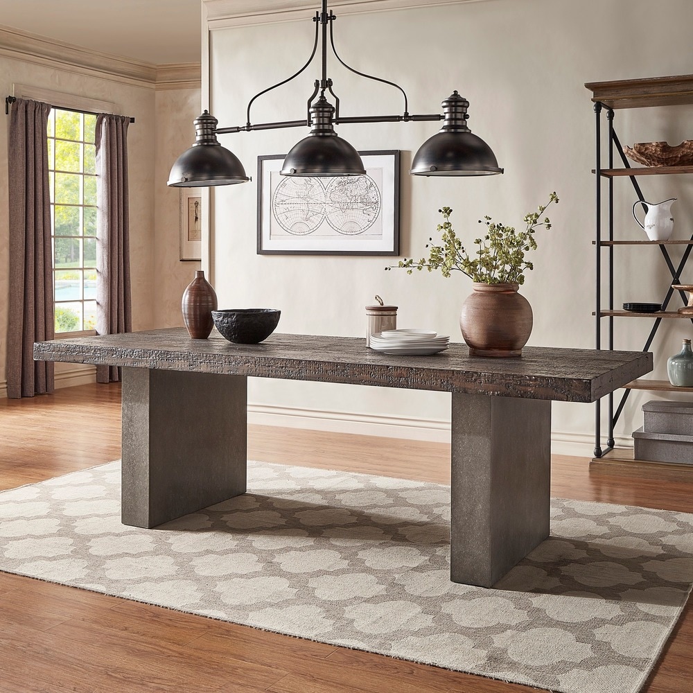 Blake Reclaimed Wood and Concrete Dining Table by iNSPIRE Q Artisan   Brown