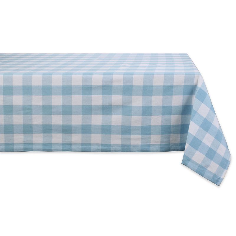 52 Cotton Tablecloth with Pastel Blue Checkered Design