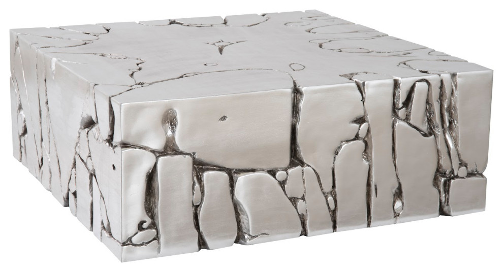 Chunk Square Silver Coffee Table   Contemporary   Coffee Tables   by Phillips Collection  Houzz