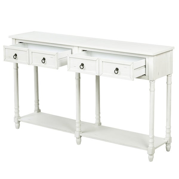 Console Table with Drawers and Long Shelf Rectangular