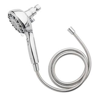 Glacier Bay Push Release 6-Spray Patterns with 1.8 GPM 4.25 in. Wall Mount Handheld Shower Head in Chrome 8571101HC