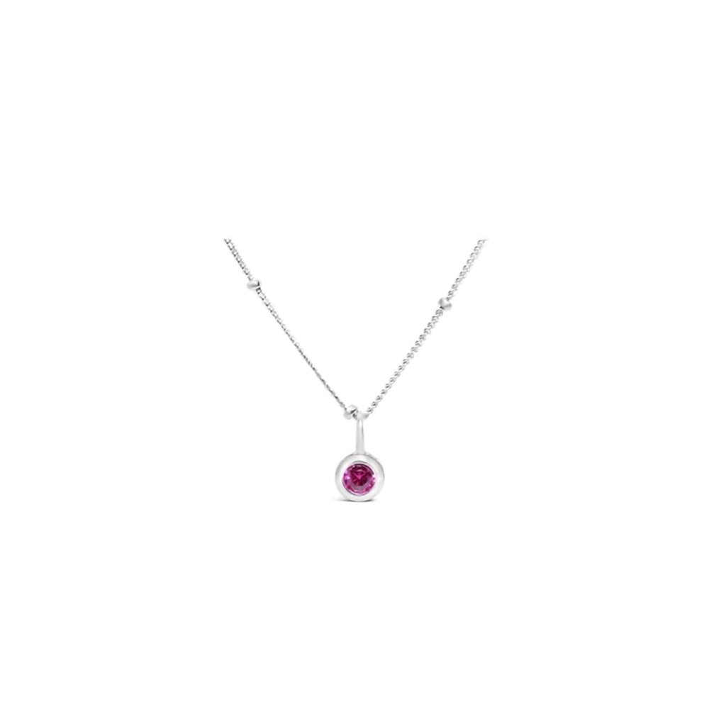 Stia  Ruby CZ Birthstone Necklace (July)