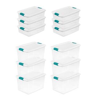 Sterilite 64-Qt. Plastic Stacking Container in Clear (6-pack) and 32-Qt. Plastic Stacking Container in Clear (6-pack) 6 x 14978006 + 6 x 14968006