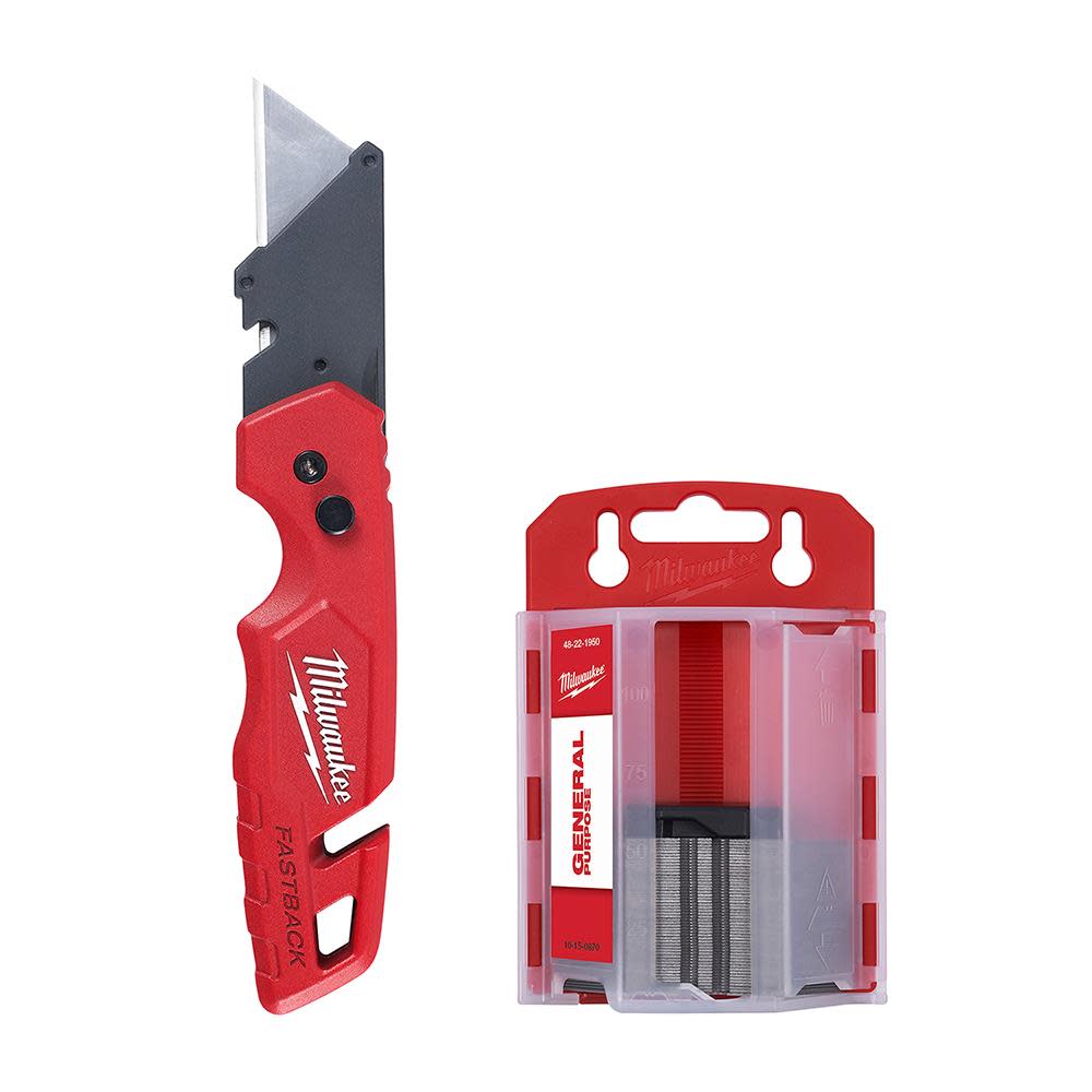 Milwaukee FASTBACK with Storage and 50PC General Utility Blades Set 48-22-1504 from Milwaukee