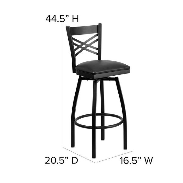 X'' Back Swivel Metal Barstool - 16.5