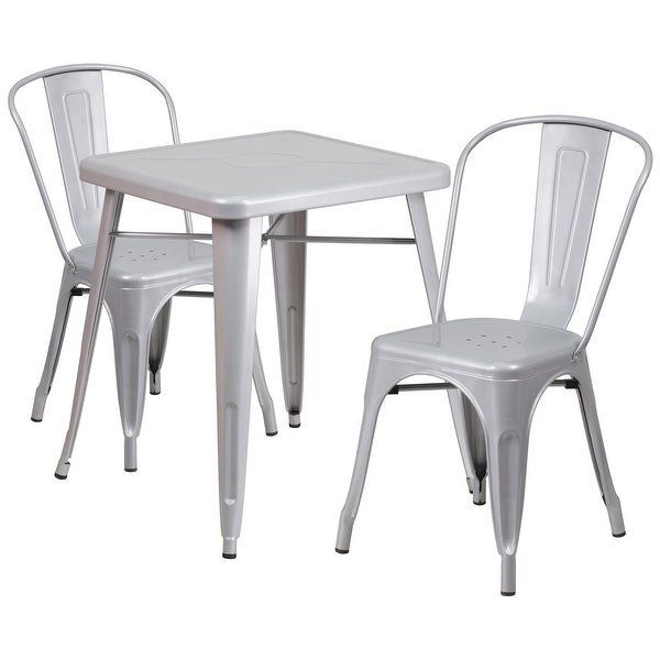 23.75-inch Square 3-piece Metal Indoor/ Outdoor Dining Set