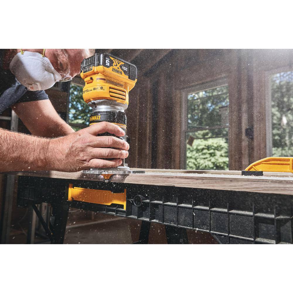 DW 20V MAX XR Cordless Brushless Reciprocating Saw and 20V MAX XR Cordless Brushless Compact Router (Tools-Only) DCS382BWDCW600B