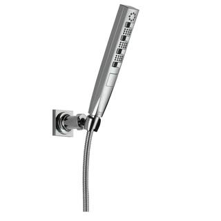 Delta 4-Spray Patterns 1.75 GPM 1.43 in. Wall Mount Handheld Shower Head with H2Okinetic in Lumicoat Chrome 55140-PR