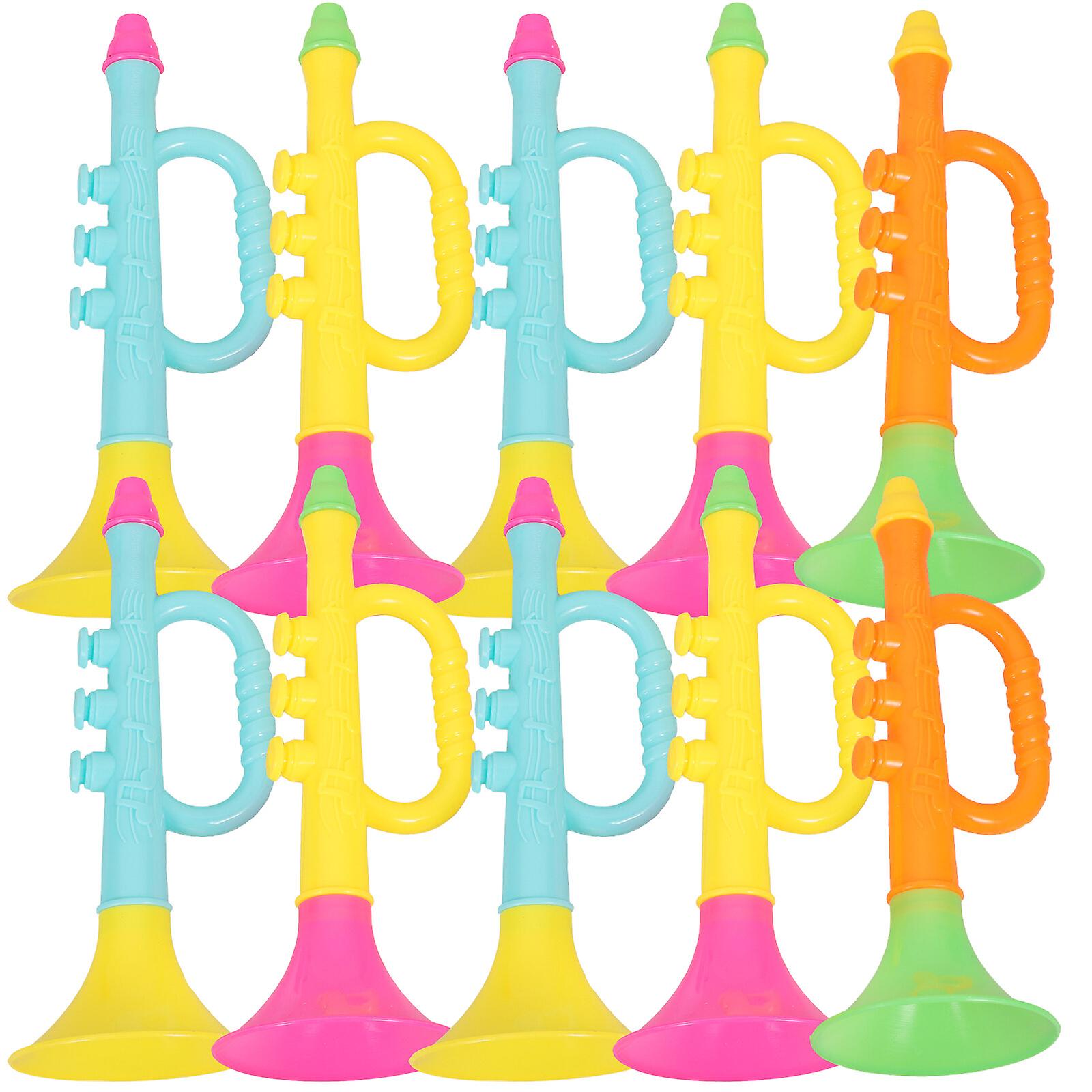 10pcs Simulation Trumpet Toys Horn Blowing Toys Funny Early Educational Toys