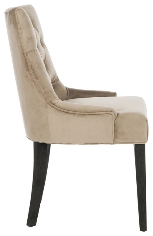 Liddie 19  x27 x27H Tufted Side Chairs Set of 2 Mushroom Taupe   Transitional   Dining Chairs   by Virgil Stanis Design  Houzz