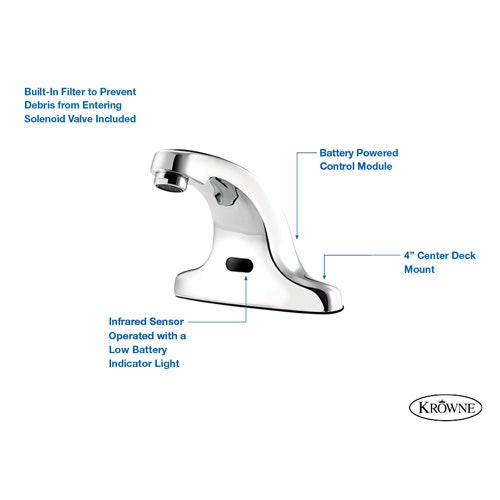 Krowne 16-197 - Krowne Royal Series Electronic Faucet - Deck Mount - 4