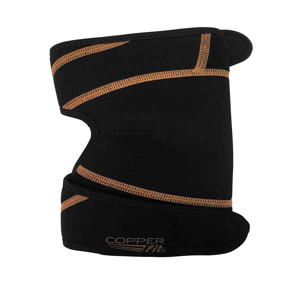 COPPER FIT Rapid Relief One Size Fits Most Copper Infused Adjustable Compression Knee Wrap with Gel-Pack in Black CFRRKNW