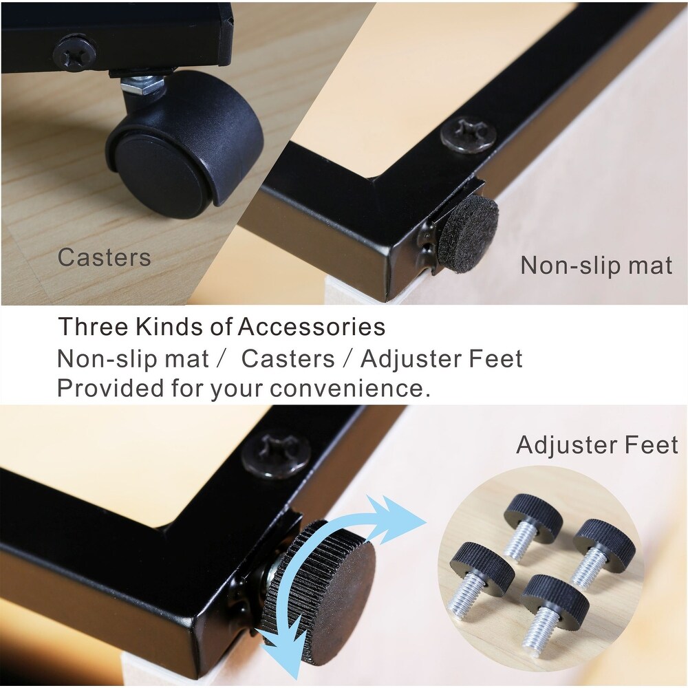 JJS Side End C Table for Sofa  Living Room Couch Table Snack Table That Slide Under for Small Spaces