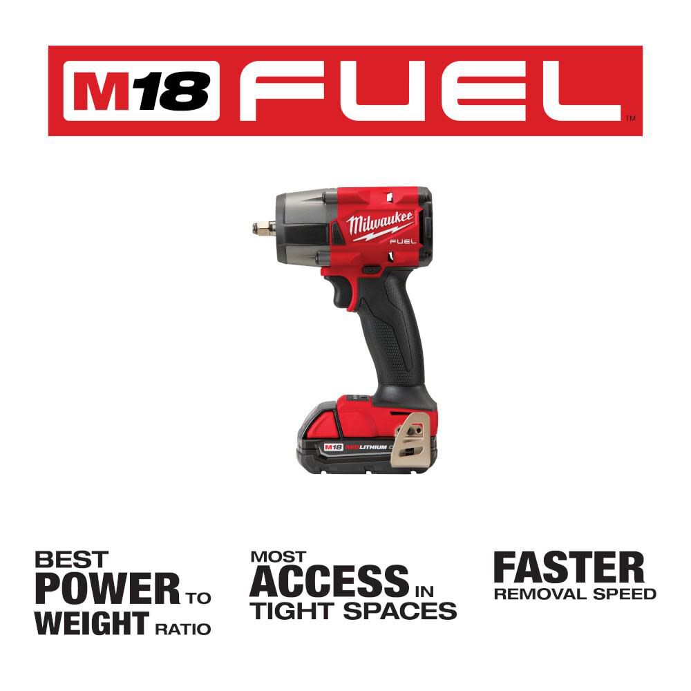 Milwaukee M18 FUEL 3/8 Mid-Torque Impact Wrench with Friction Ring CP2.0 Kit 2960-22CT from Milwaukee