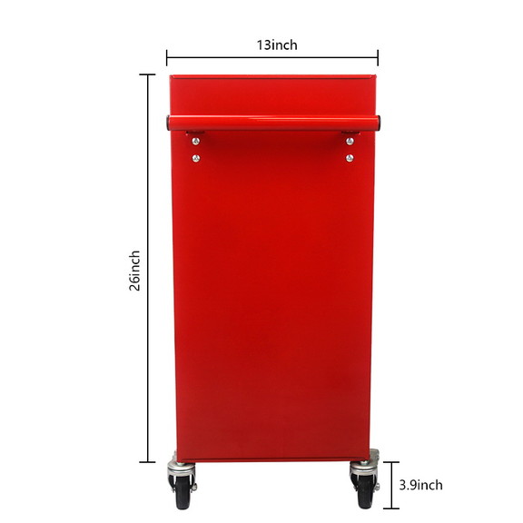 4 Drawers Multifunctional Red Tool Cart With Wheel...